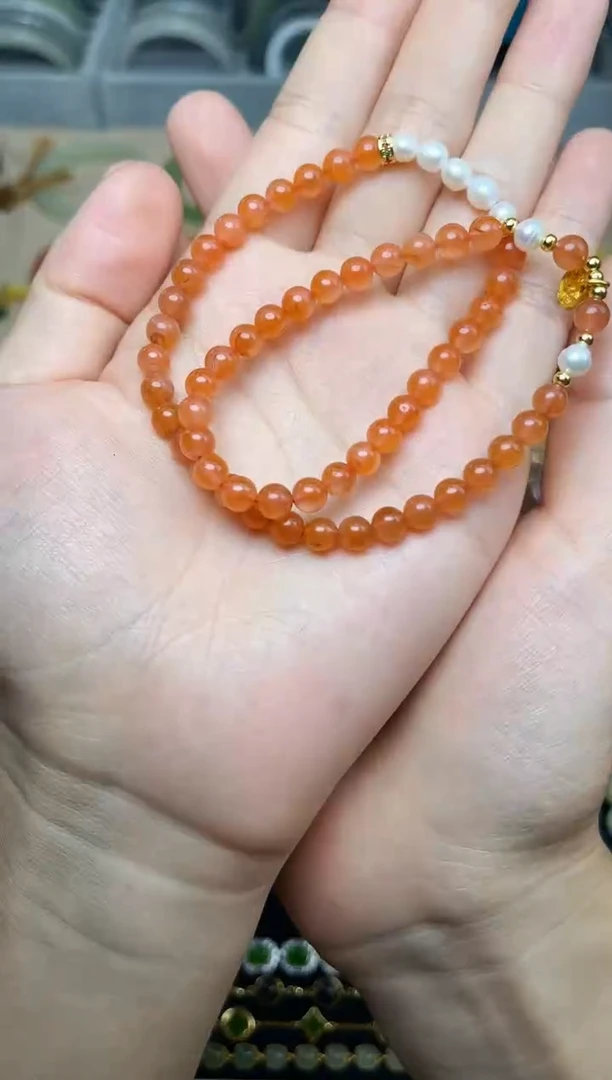 南红玛瑙手串未镶嵌手串06