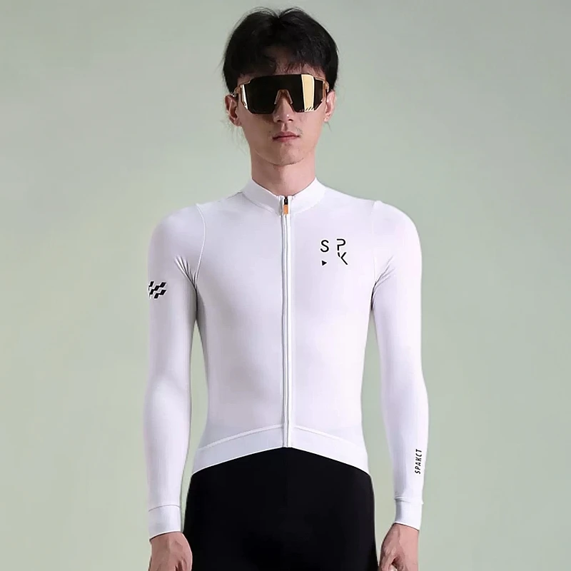 思帕客 韶华  骑行服男款春秋季公路车自行车白色黑色上衣保暖