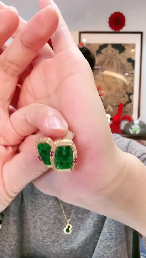 【闪购商品】翡翠耳饰银S925镶嵌耳饰