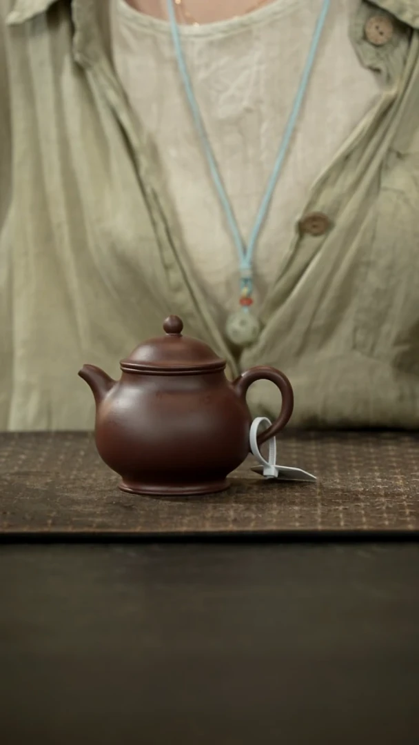 茶壶紫砂老紫泥潘壶170cc