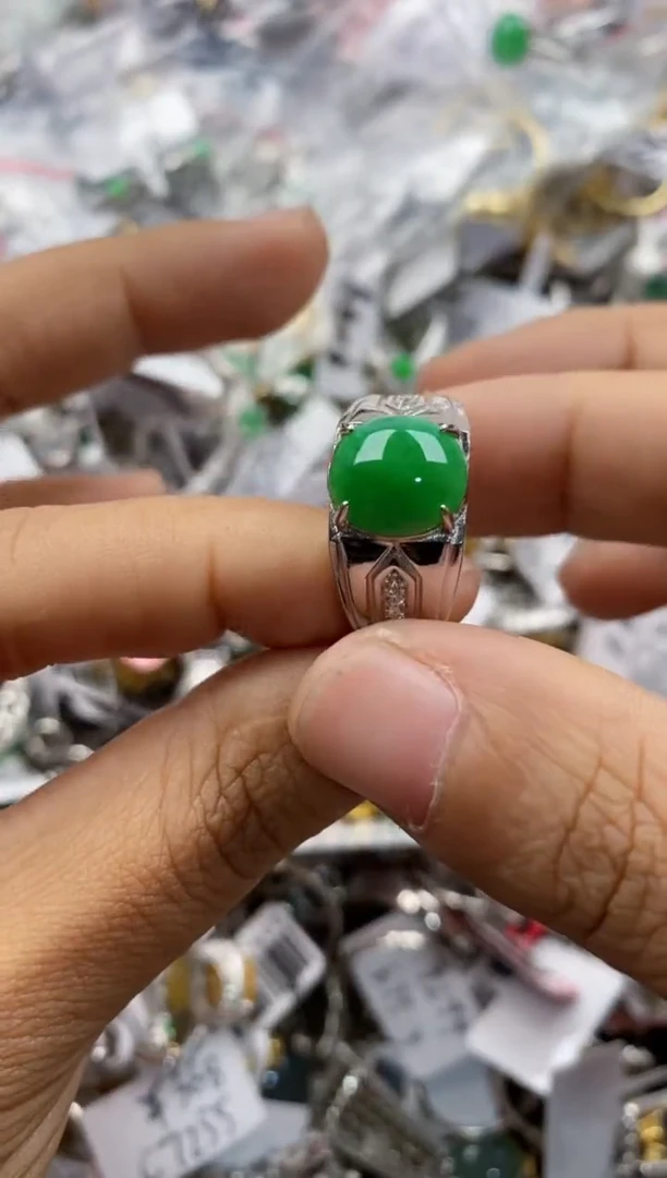 银S925镶嵌戒指翡翠555                   6