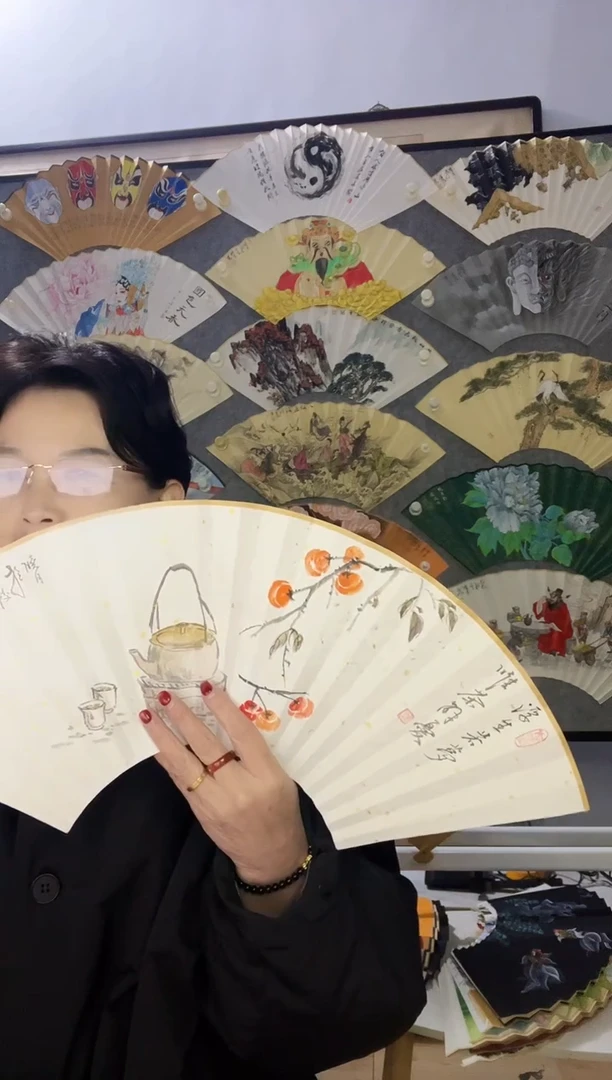 扇子九五寸十八方玉竹折扇