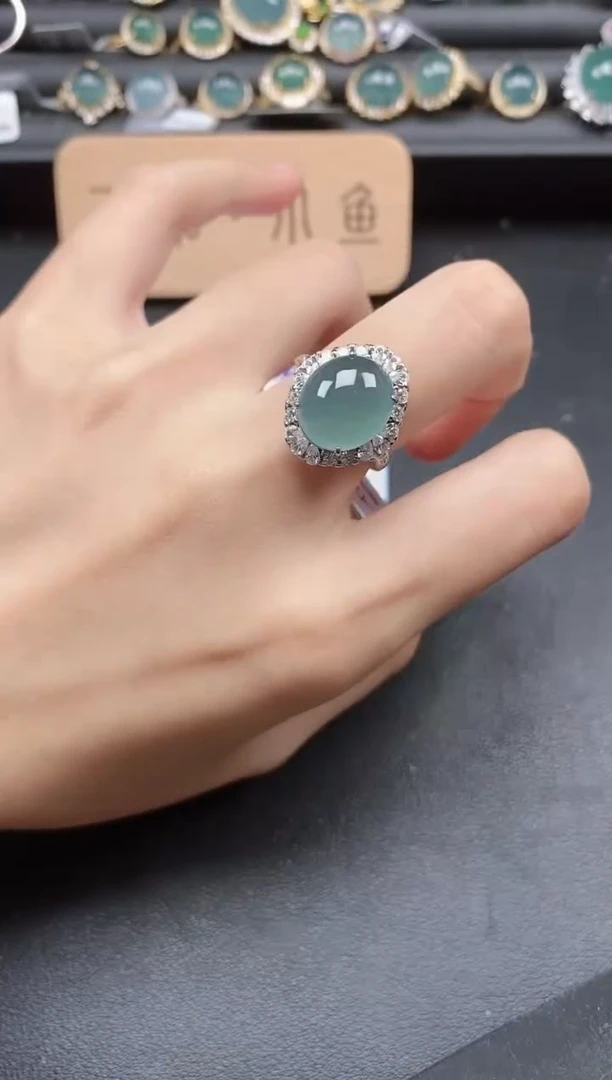 翡翠戒指银S925镶嵌51511