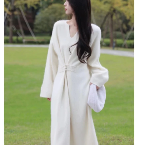 【清仓活动款】【兰亭集】秋冬新款时尚中式盘扣气质款小众连衣裙