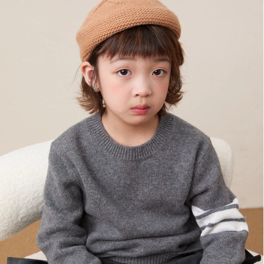 SP【100%澳洲绵羊毛】保暖加厚男女童秋冬新款提花亲子羊毛衫HIW229