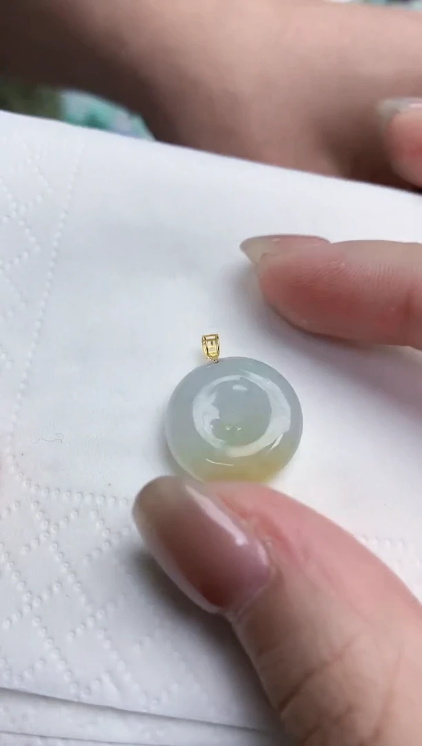 【闪购商品】翡翠颈饰18K金镶嵌天然缅甸翡翠A货