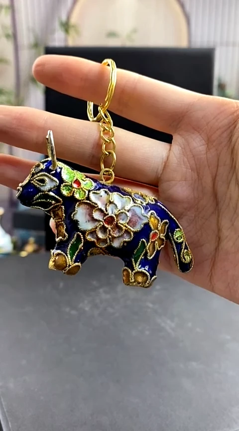 【闪购商品】非遗技艺 景泰蓝钥匙扣牛