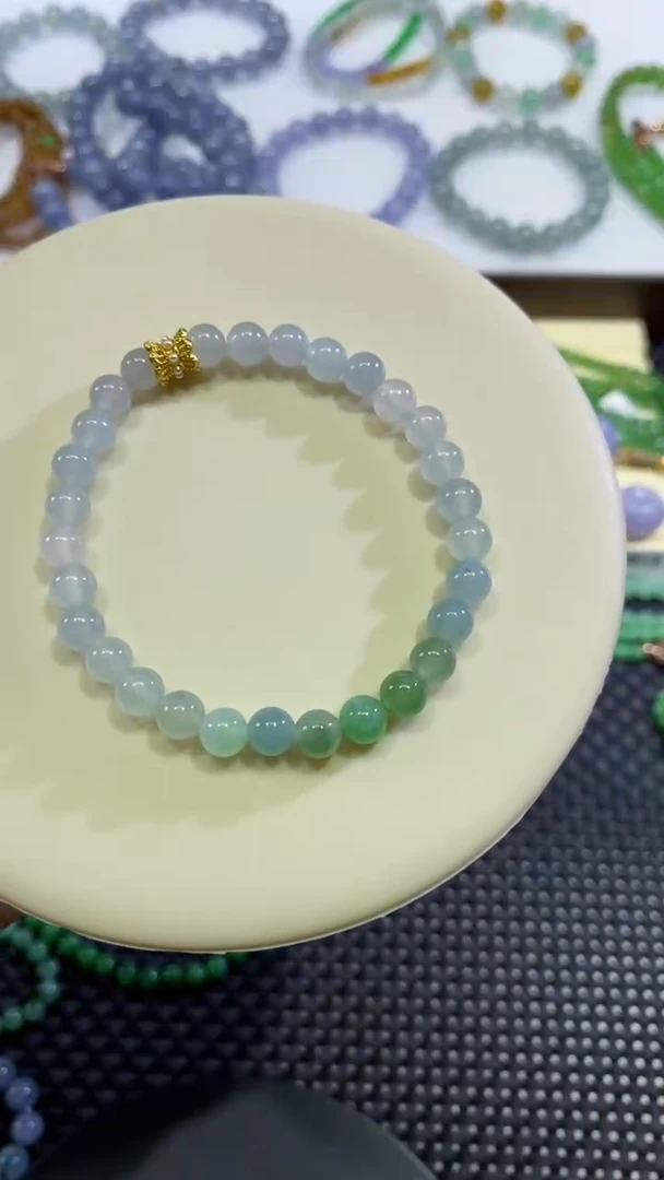 翡翠散珠卡6加冰手串