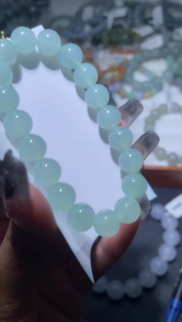 定制翡翠未镶嵌天然缅甸A货翡翠手串41
