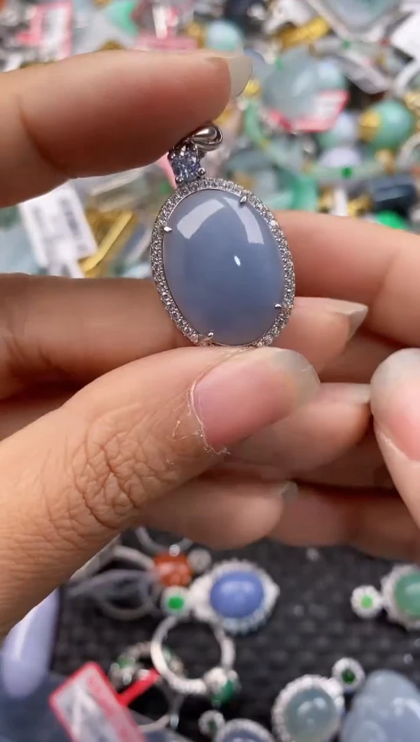 银S925镶嵌戒指翡翠777---3