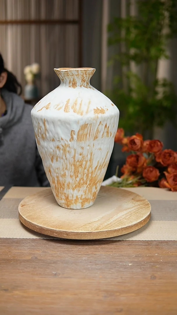 【闪购商品】陶瓷花器诧寂黄高脚