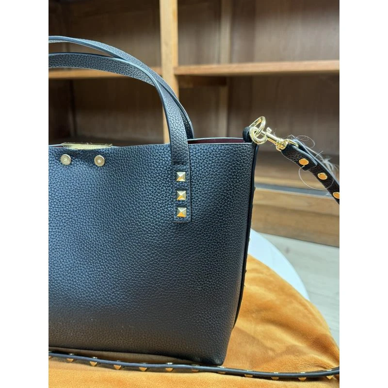 HIRMRIS手工真皮包-551065   金包边黑轮