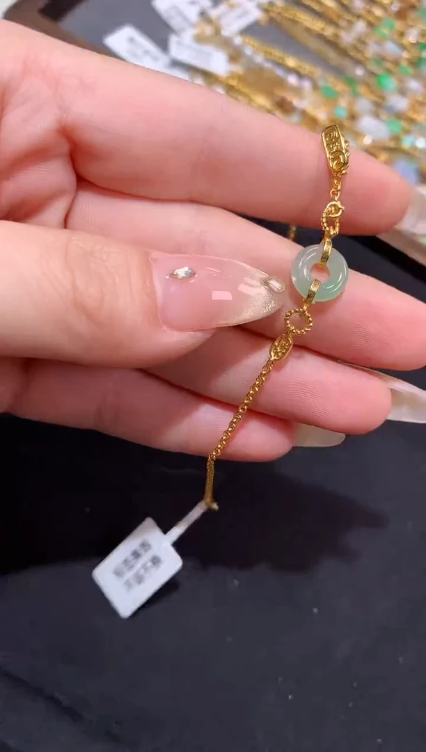 吊坠(不含链)银S925镶嵌翡翠手链