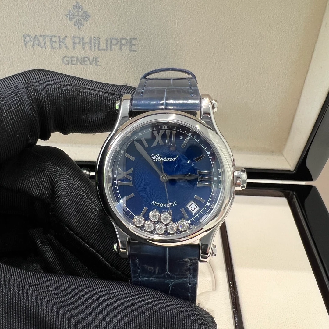 95新 Chopard/萧邦 17年萧邦278559-3008快乐钻蓝盘女士腕表
