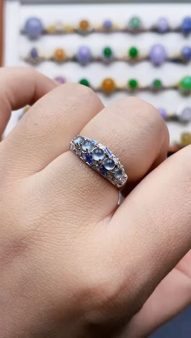 银S925镶嵌戒指翡翠0026