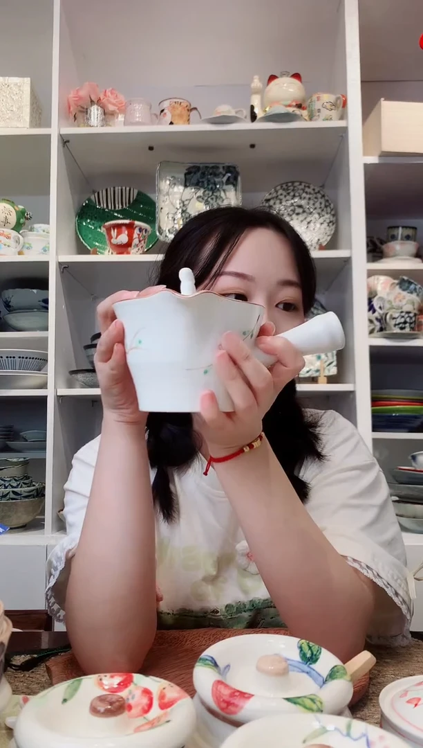 陶瓷【微瑕】兔子樱花急须壶