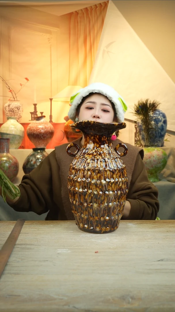 高  34 口  17 花瓶花器