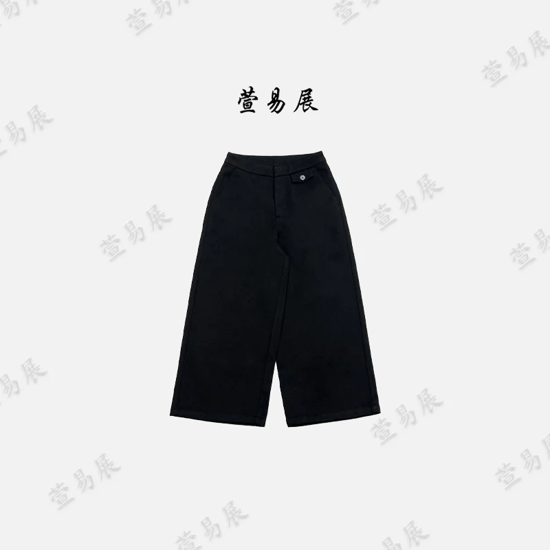 萱易展-绵羊毛百搭显瘦肌理感简约直筒阔腿休闲裤-KZ091303