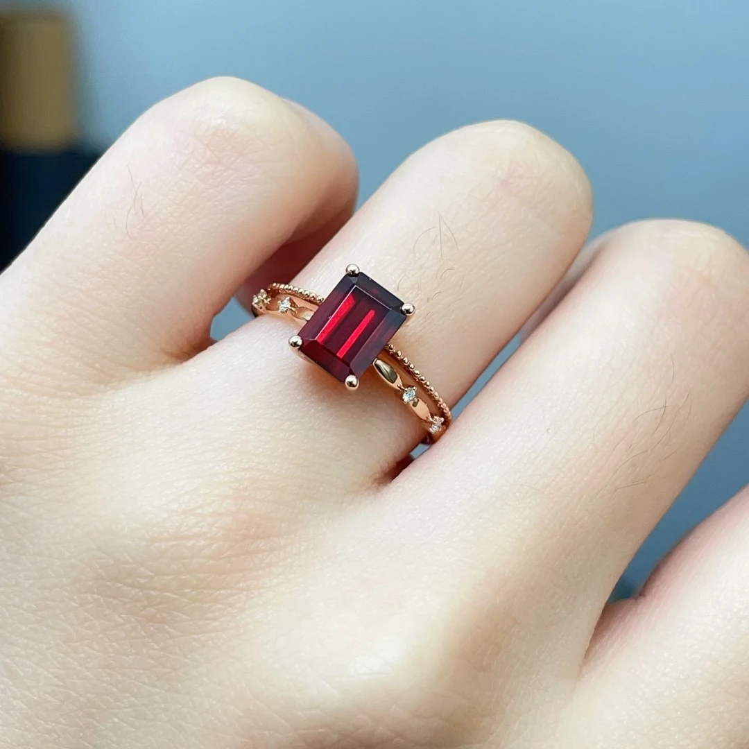 4000稀有红钻750黄金18k白金镶嵌钻石戒指