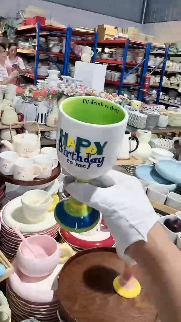 碗绿色高脚杯 微瑕凑满20元包邮
