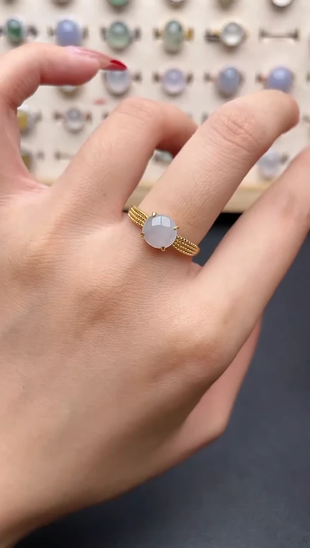 【闪购商品】翡翠戒指银S925镶嵌一物一证一礼盒