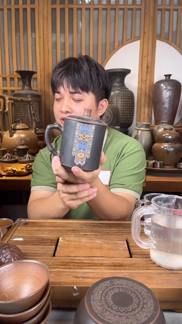 大****梦钦州坭兴陶原矿泥料 锦绣水杯