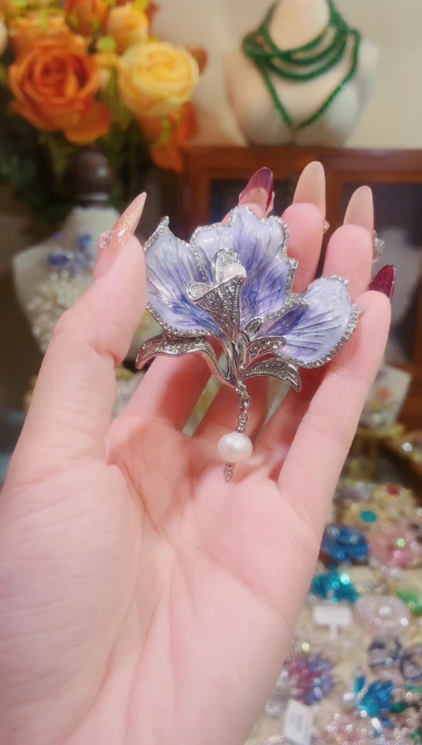 合成立方氧化锆铜合金紫瓣兰心