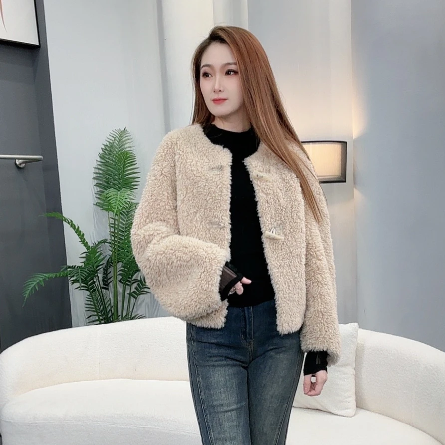 【春影】25年春季新款百搭休闲气质短款毛毛外套8021