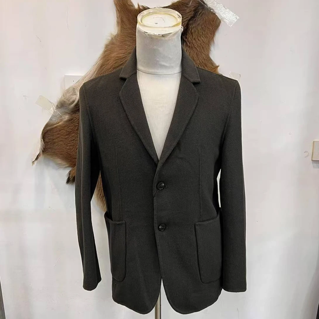 羊毛毛呢休闲西服外套1803军绿