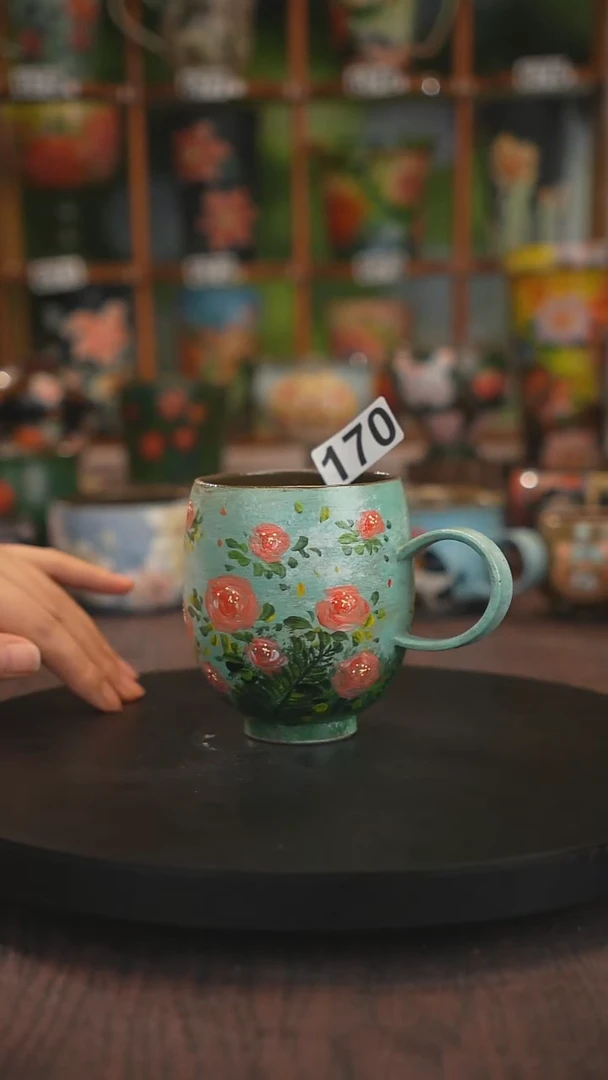 紫砂油画手绘釉下彩170