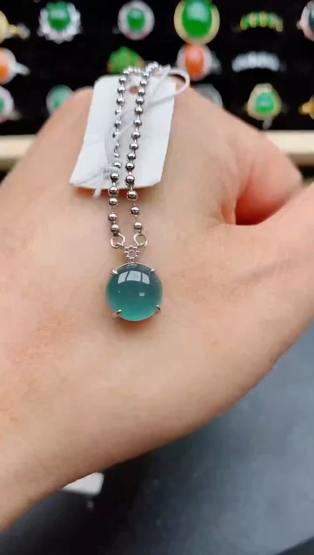 【闪购商品】翡翠吊坠(赠链)银S925镶嵌50850