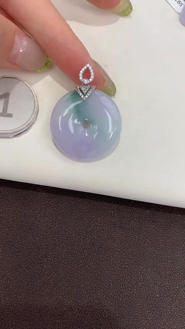 颈饰银S925镶嵌翡翠天然缅甸a货翡翠
