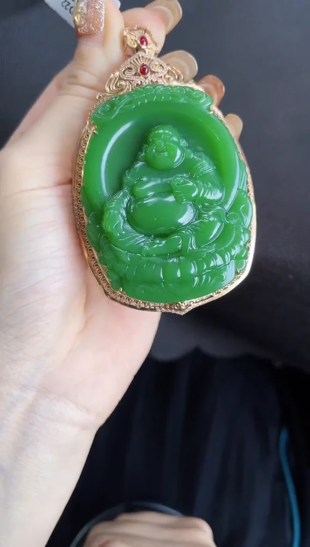 【闪购商品】和田玉吊坠18K金镶嵌多样性发一Z