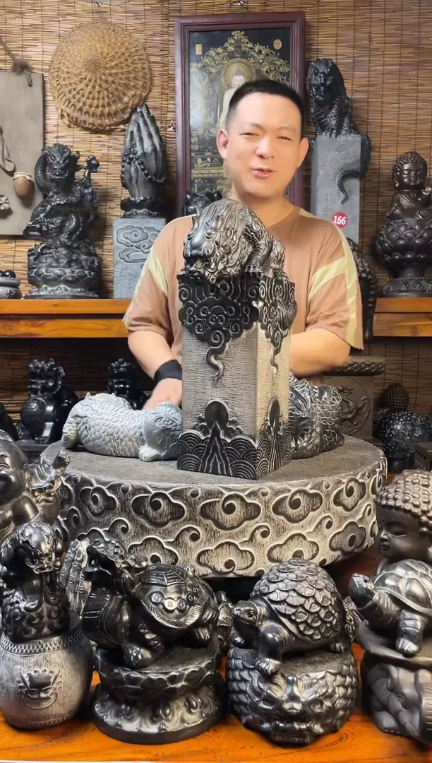石材40吸水兽立柱天然青石雕刻