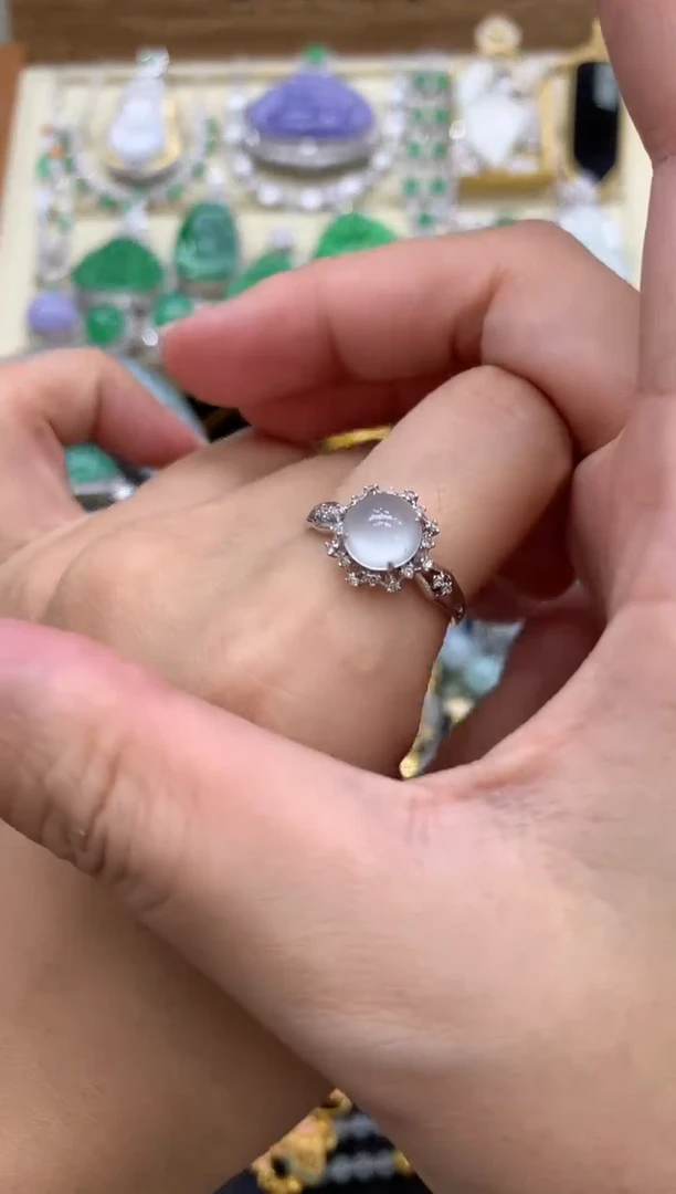 翡翠戒指18K金镶嵌400-中国好珍宝