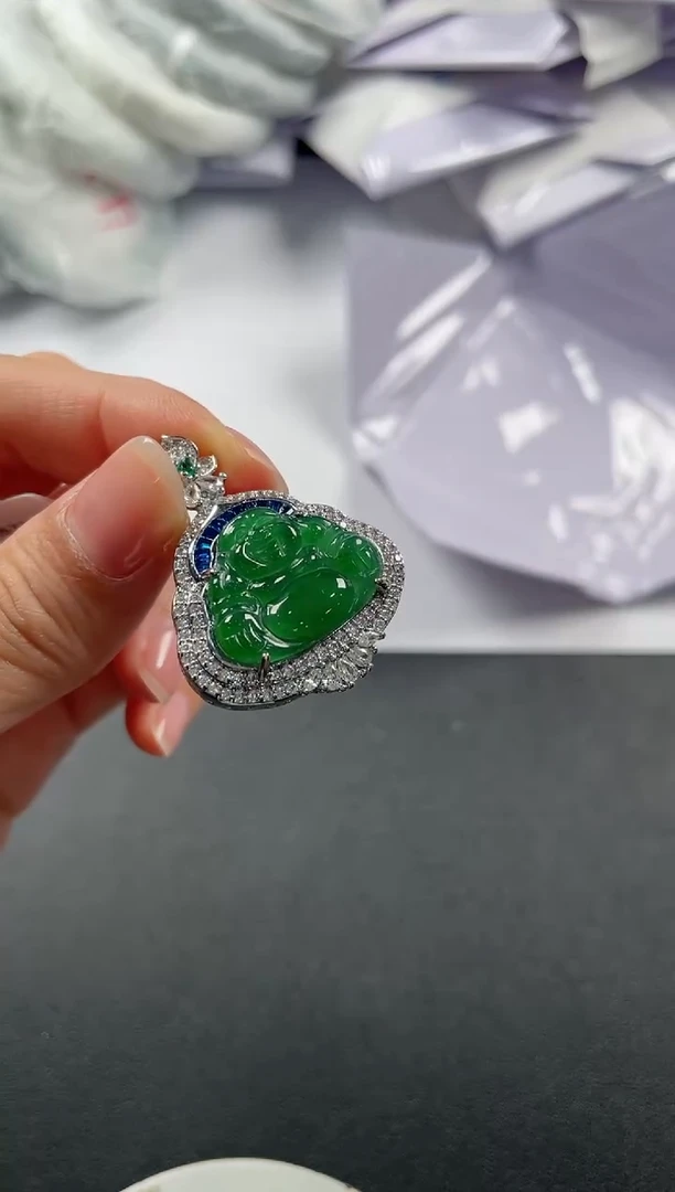 翡翠合金颈饰基地发货H 0342 佛公