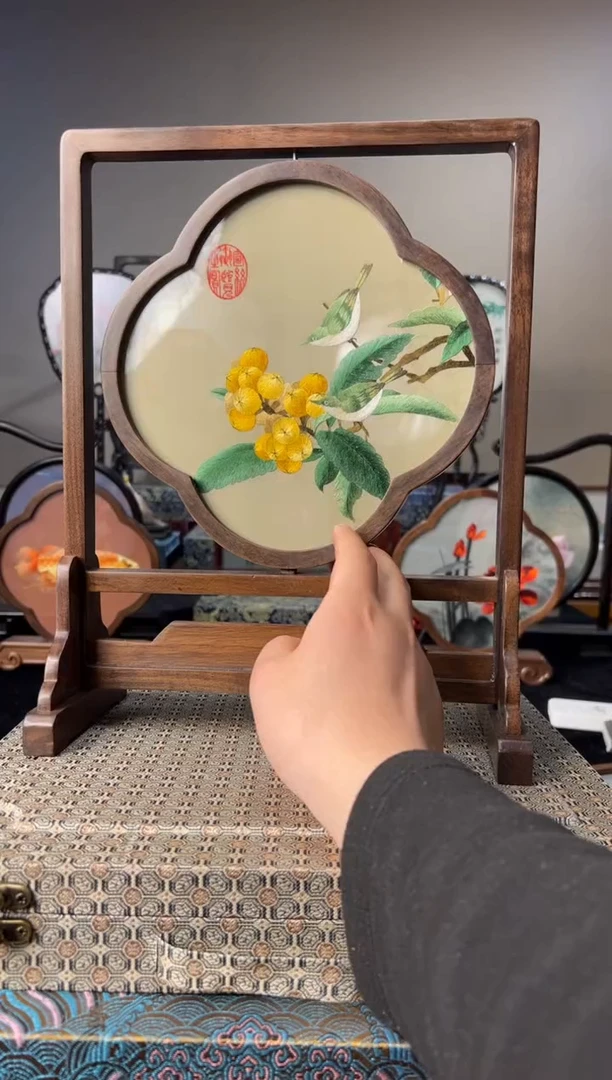 刺绣纯手工非遗苏绣双面绣摆件