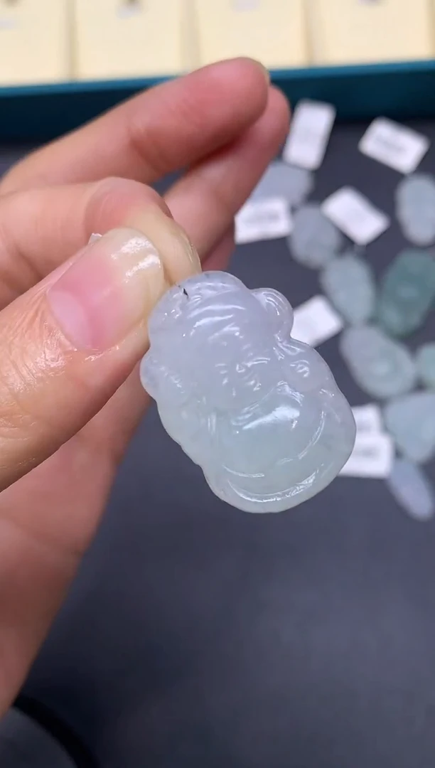 定制翡翠未镶嵌财神爷【无鉴赏确认抛光不退不换】