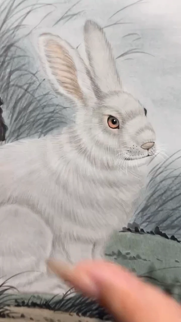 绘画中艺-刘仕华国画-动物兔1