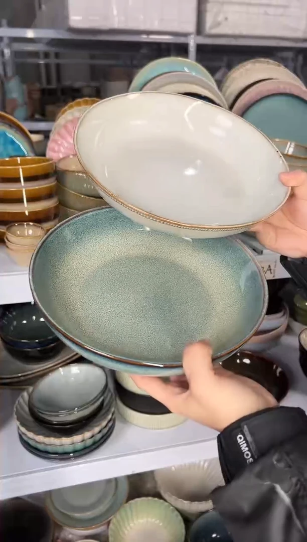 陶瓷外贸尾货瑕疵满20包邮X2深盘组合