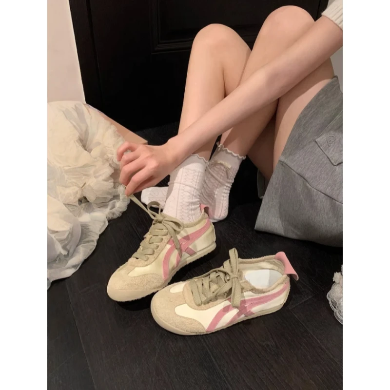 自留款~复古休闲德训鞋女2025年夏新款美式百搭内增高运动阿甘鞋