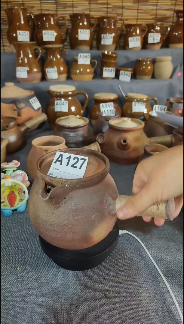 粗陶A127号瑕疵带盖煮茶壶1200cc一物一拍不退换