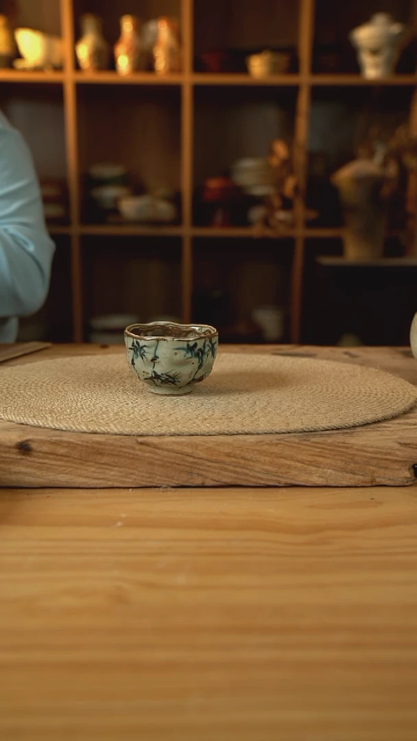 手绘系列的2号竹子茶杯1个