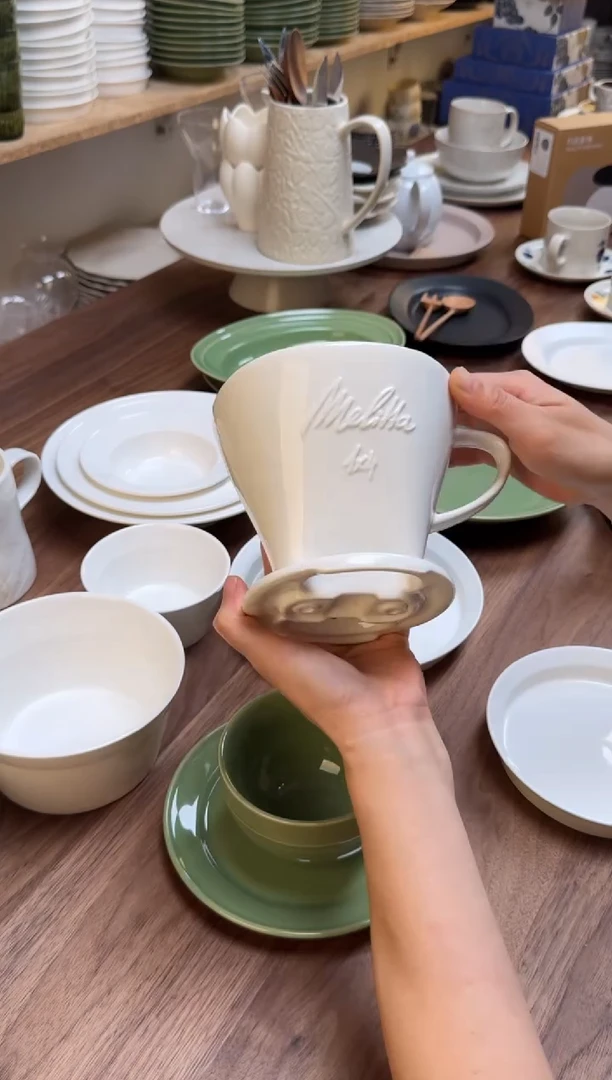 瓷闪购白色咖啡漏杯瑕疵