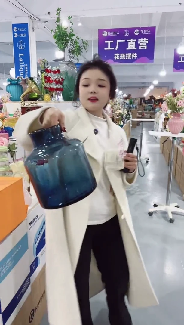 【闪购商品】玻璃私花主义花瓶厂-微瑕-OYK2