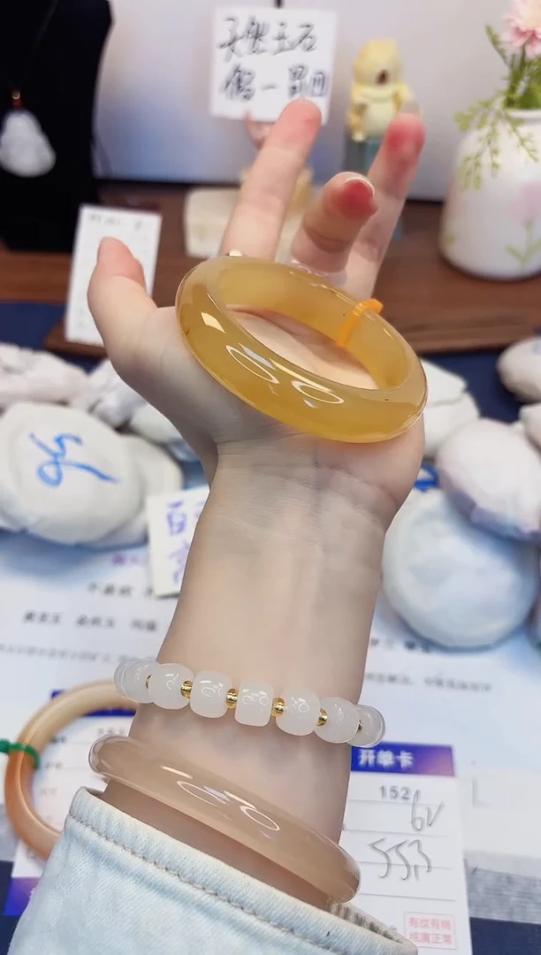【闪购商品】石英质玉手镯未镶嵌152-财气镯-圈口55