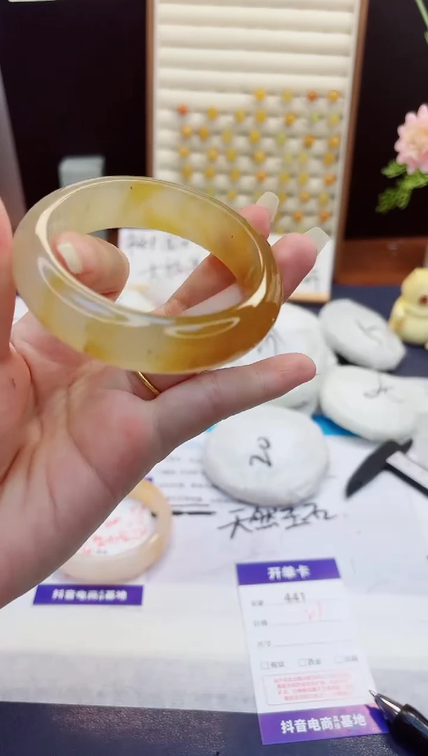 未镶嵌手镯石英质玉441-财气镯-圈口53