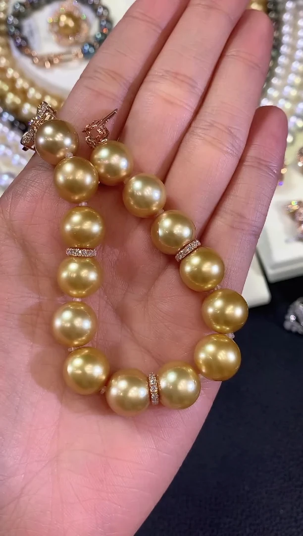 18K金镶嵌手链海水珍珠静*w89