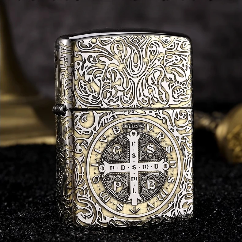 ZIPPO/之宝盔甲康斯坦丁167镀铬双色 正品打火机男士复古双面经典