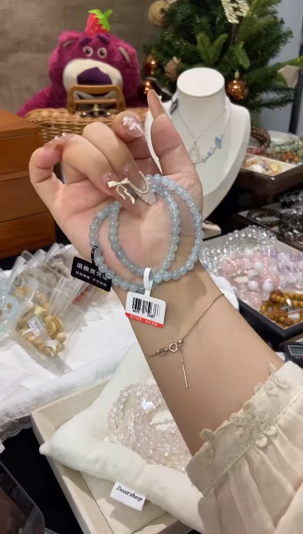 水晶手串未镶嵌孤品捡漏均匀瑕疵介意勿拍